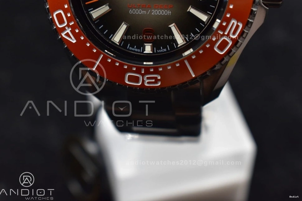 Ultra 6000M Edition Bracelet Best 1:1 on Seamaster UrbanStyle TF Ceramic 1074 A Bezel Gray Deep SS SS Orange Dial 0723
